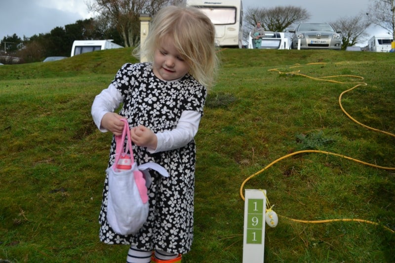 Caravan Easter egg hunt during out break in Cornwall