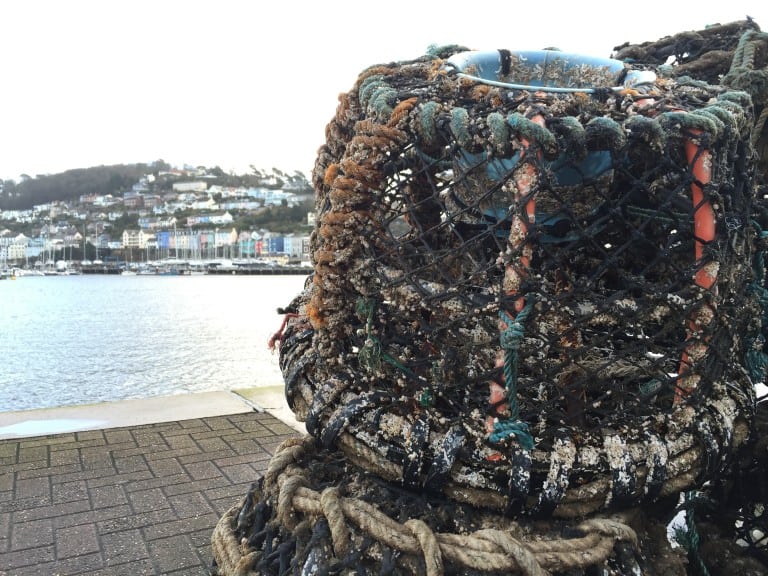 Lobster pots on the quayside in Dartmouth - A delicious guide to food and drink on the River Dart
