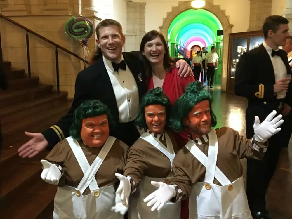 Mr Tin Box and Tin Box Traveller at the Britannia Royal Naval College ball
