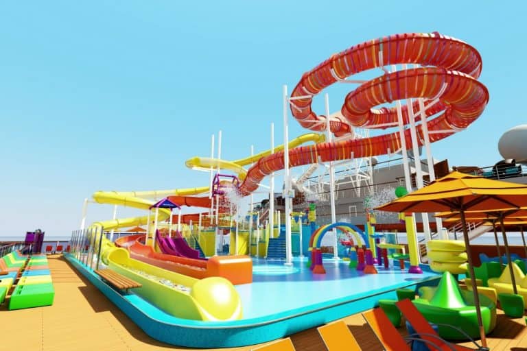 Water Works fun pool on Carnival Vista - cruising with a baby and toddler