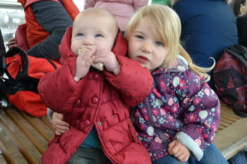 Tin Box girls on London Eye - family trip to London