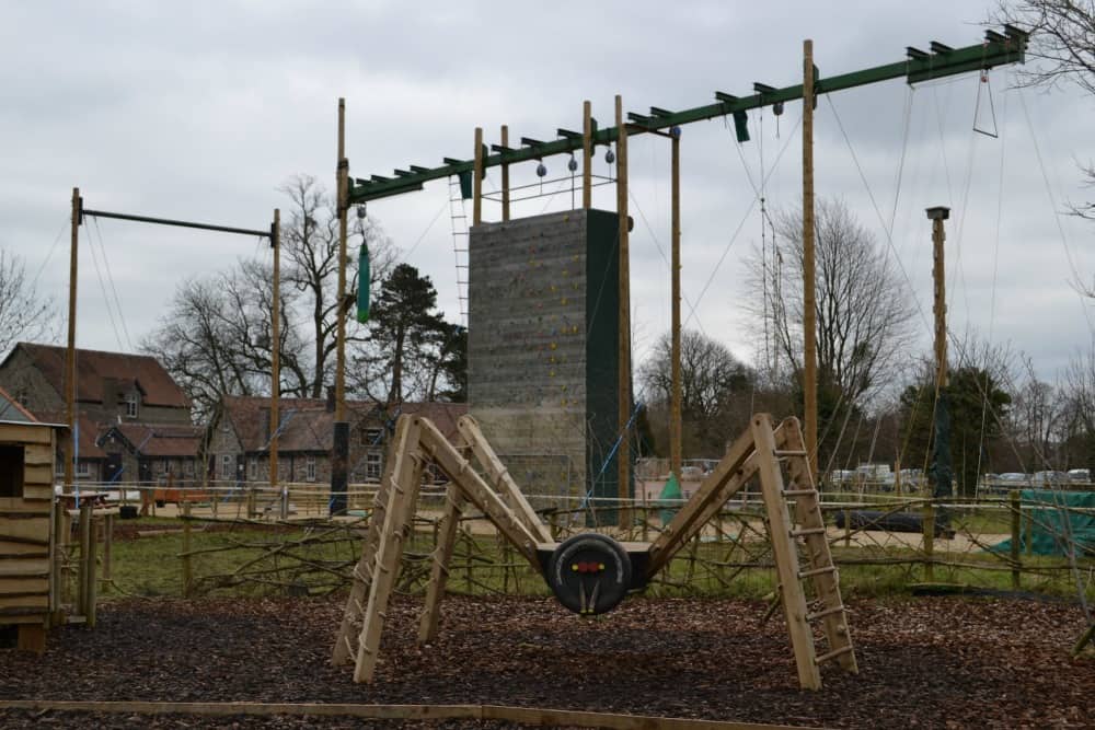 Play area and climbing rig at Wild Place Project Bristol