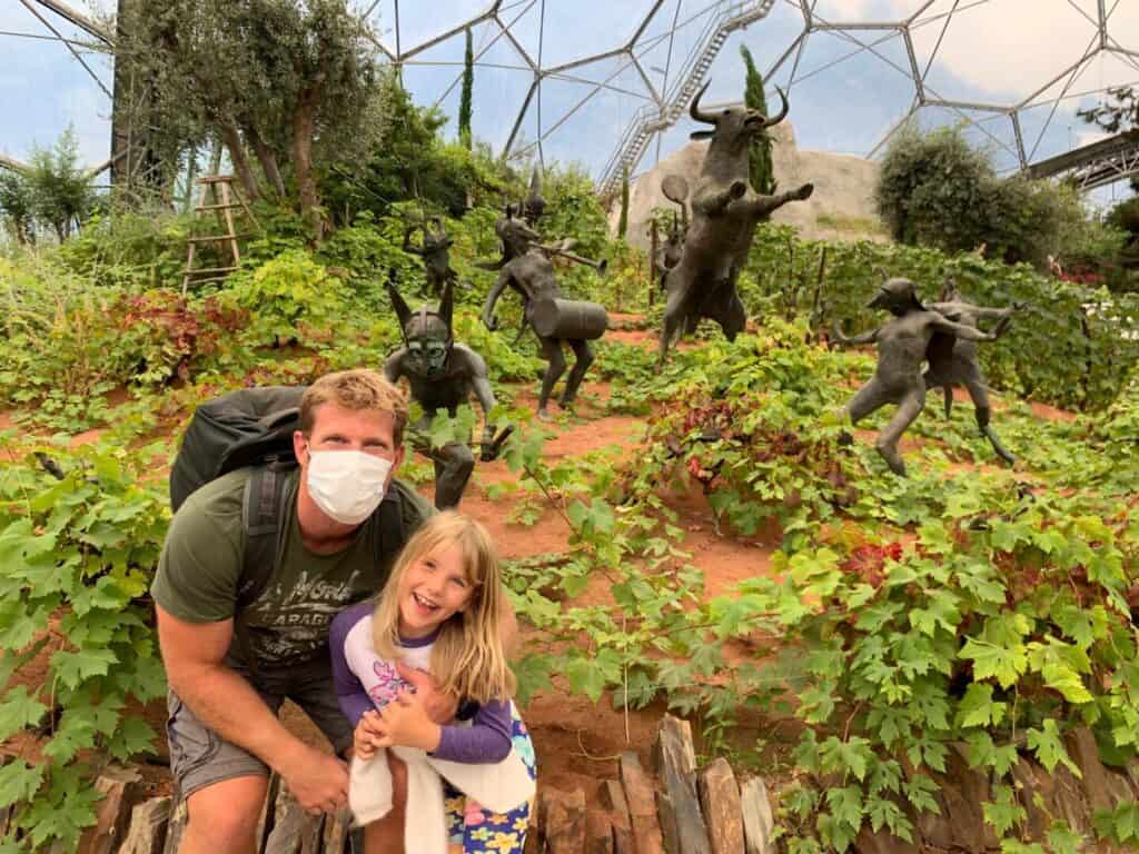 Family with mythological beasts in Mediterranean Biome