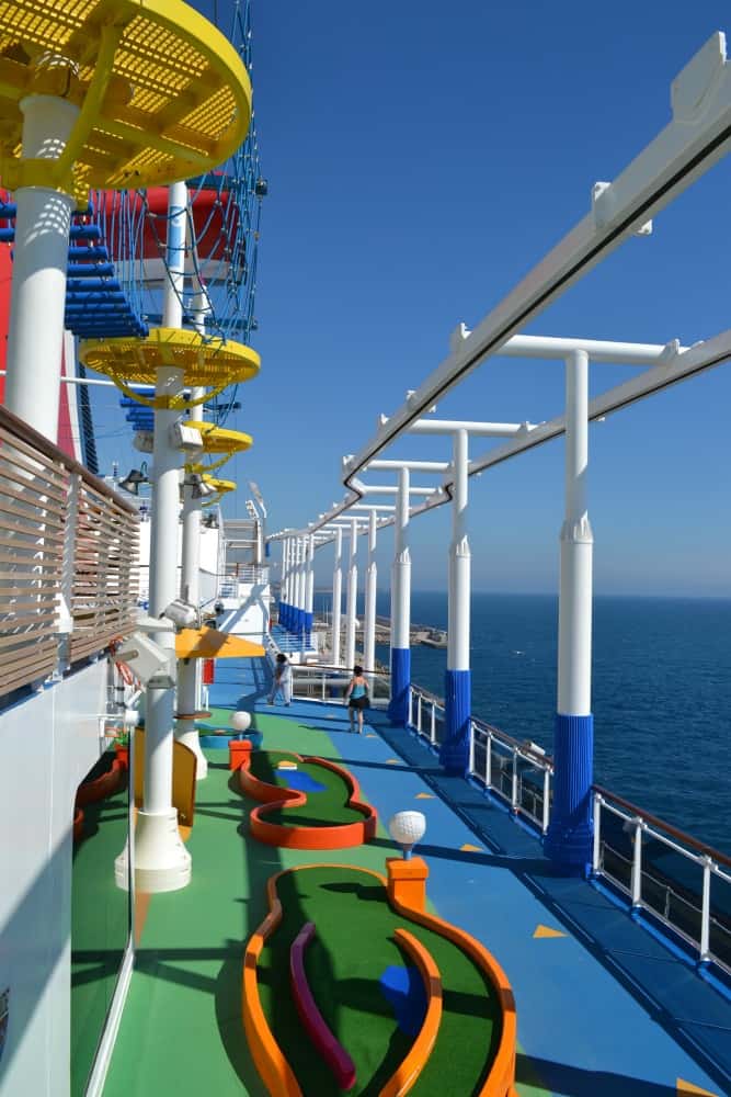 Carnival Vista: a family-friendly cruise ship - high ropes and mini golf
