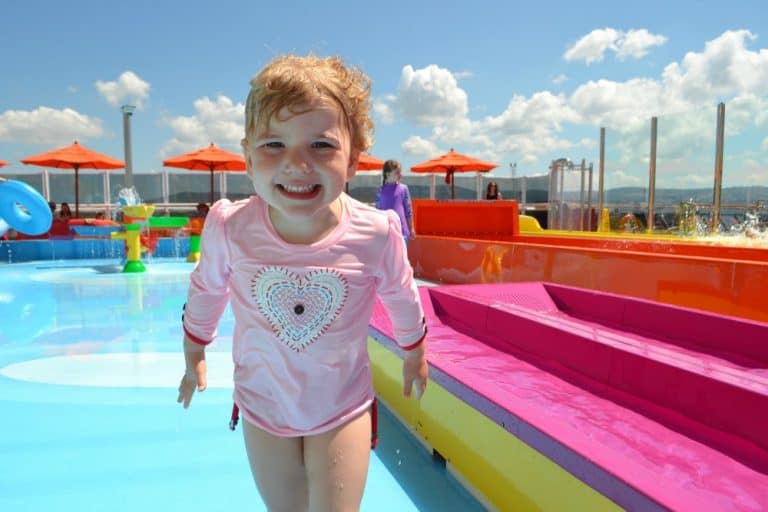 Tin Box Tot in WaterWorks - the splash pool onboard Carnival Vista