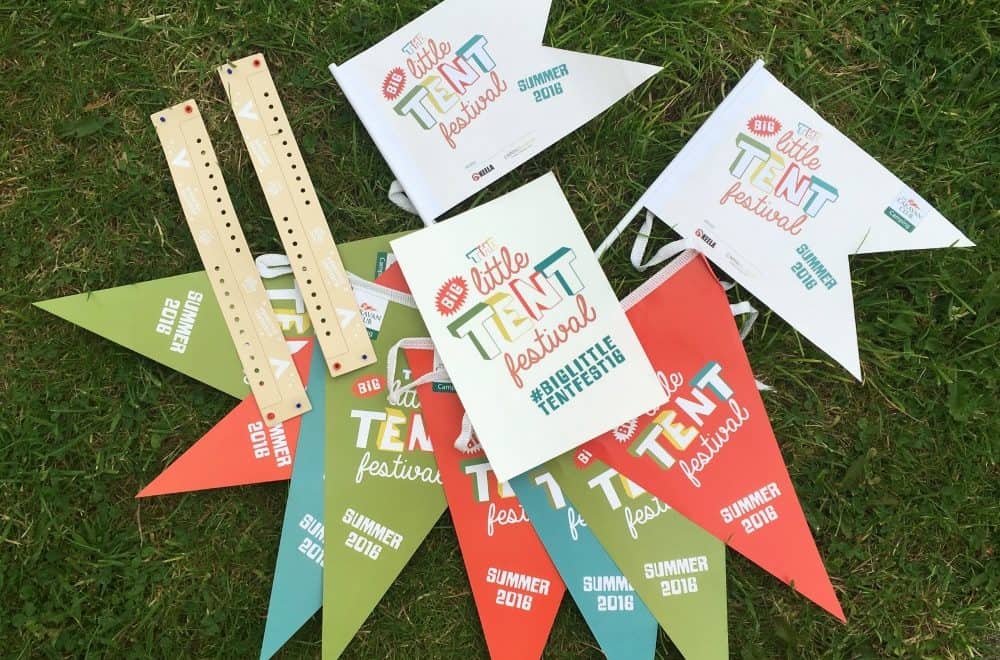 Big Little Tent Festival bunting and flags for a garden festival