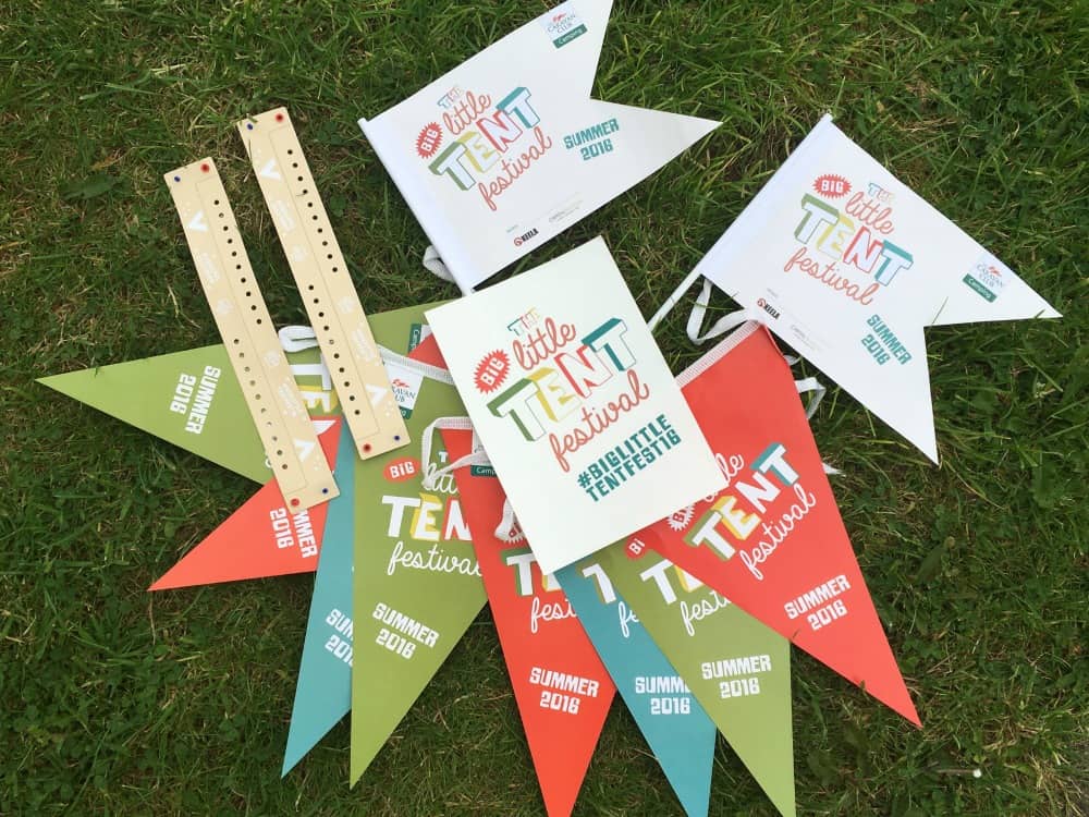 Big Little Tent Festival bunting and flags for a garden festival