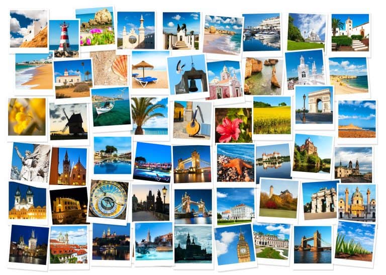 Travel in Europe and nature collage