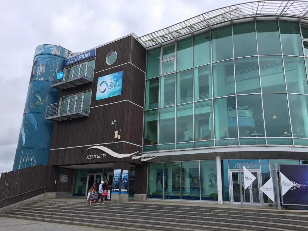National Marine Aquarium building in Plymouth - great Devon family days out 
