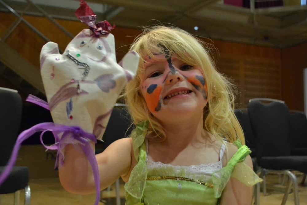 Tin Box Tot's puppet at Midsummer Dreams Festival at Darlington Hall
