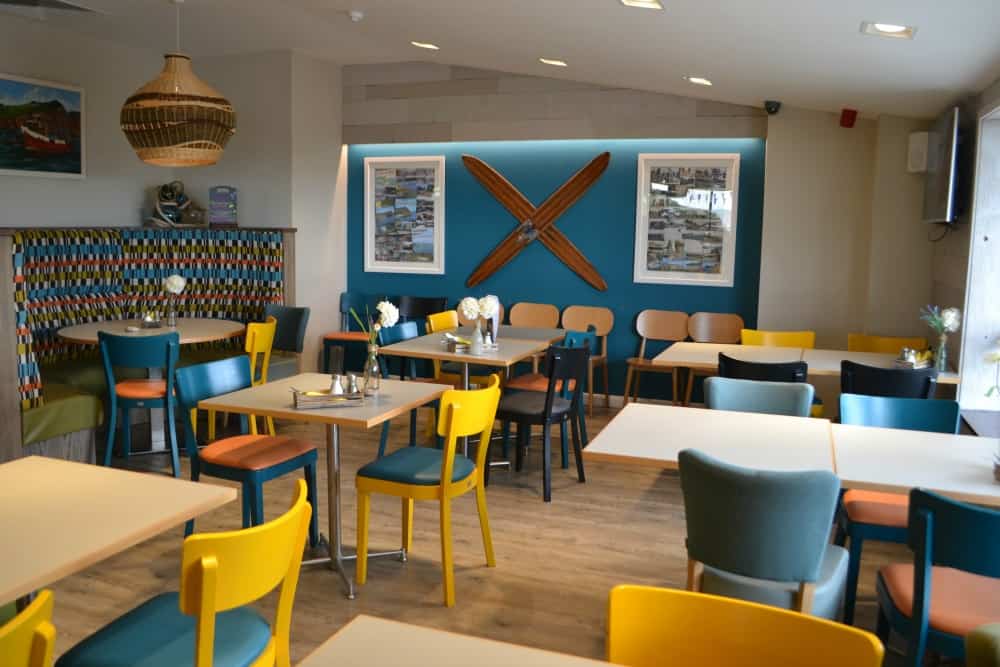 Seating at Pebbles Restaurant at Ladram Bay