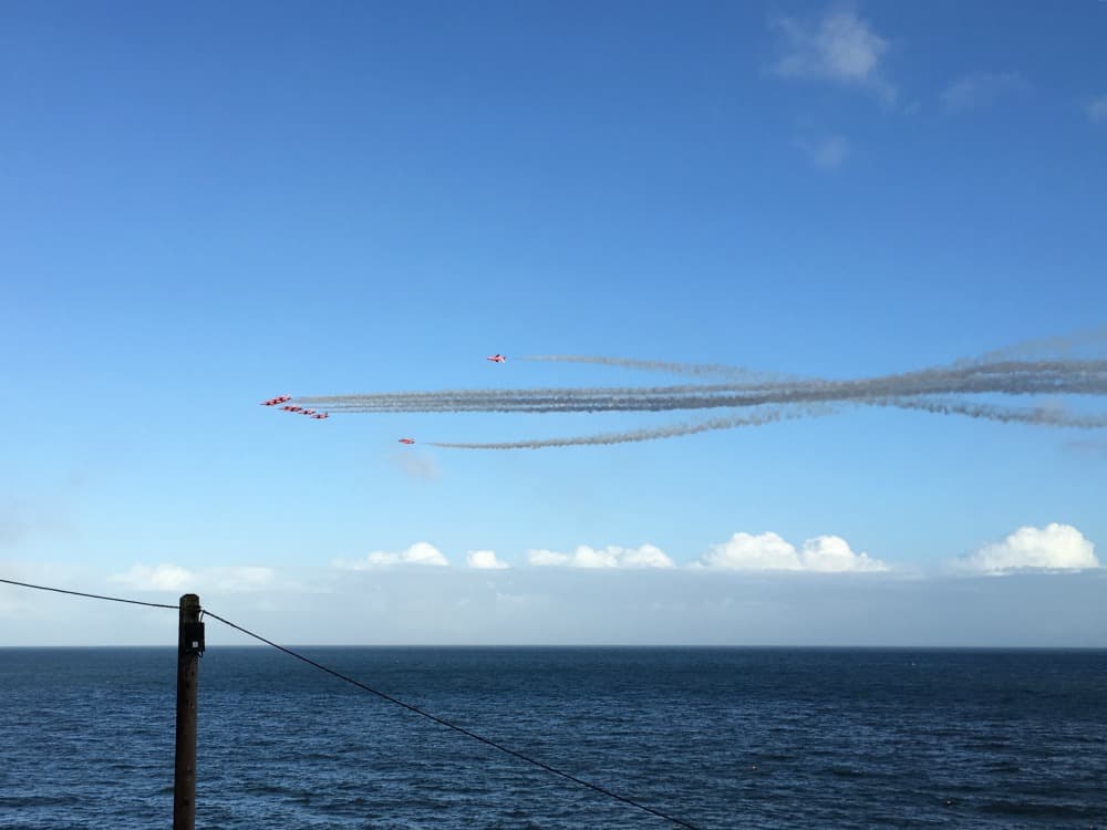 Red Arrows flying at Dawlish - Holidaying in South Devon