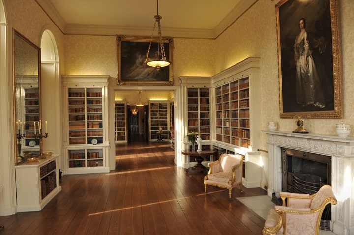 Library in Powderham Castle