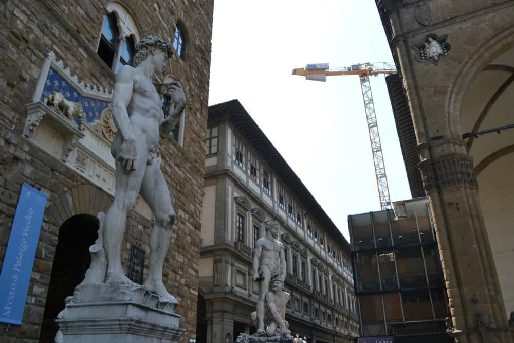 Statues in Piazza Signoria - Florence with toddlers what to see in 4 hours