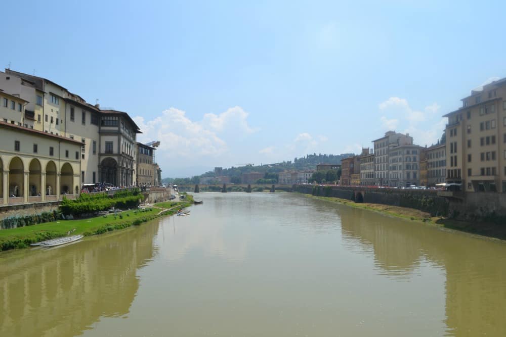 River Arno from Ponte Vecchio - Florence with toddlers what to see in 4 hours