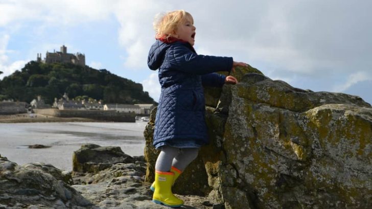 Tin Box Tot at St Michael's Mount - Cornwall with kids