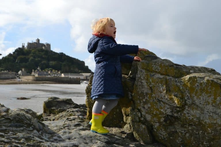 Tin Box Tot at St Michael's Mount - Cornwall with kids
