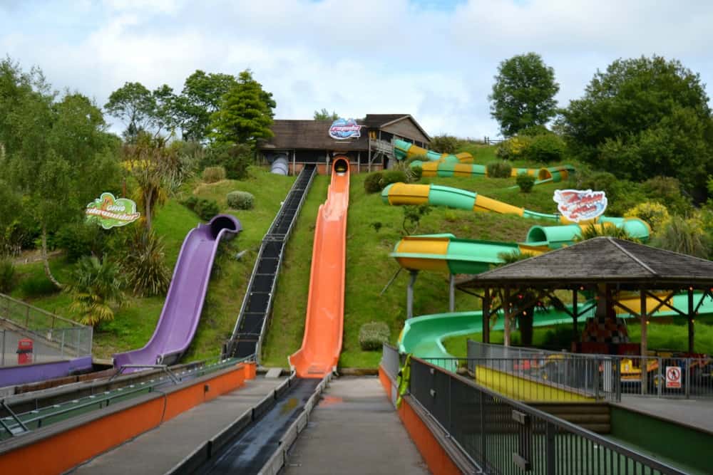 waterslides at Woodlands Family Theme Park