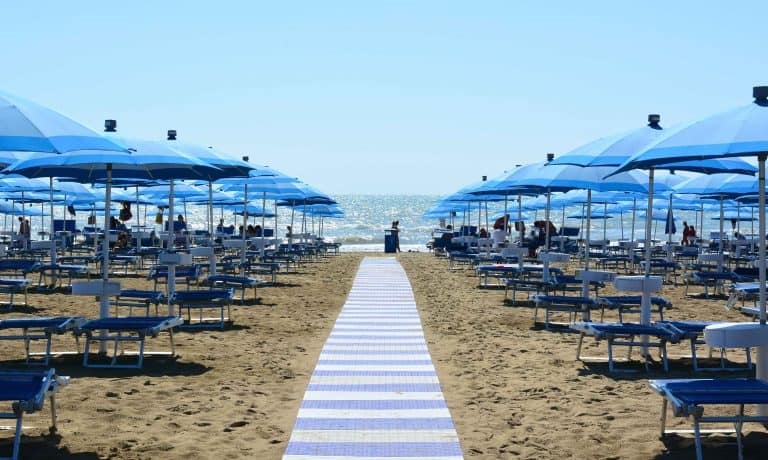 beach chairs on the beach at Bibione