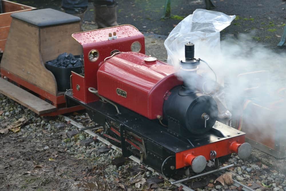 Poppy the steam train at Coombe Mill