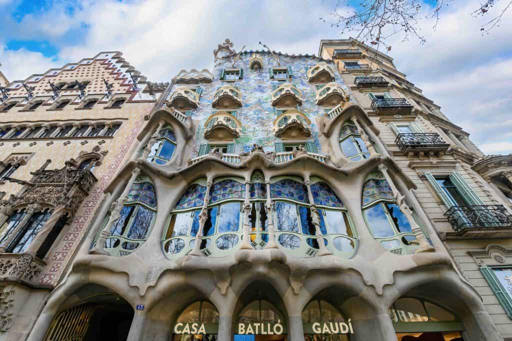 Casa Batllo in Barcelona. The house was built in 1877 by Antoni Gaudi
