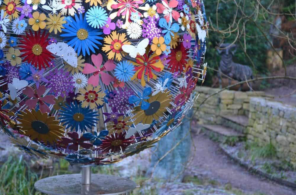 Flower globe sculpture - A visit to the world's largest all year sculpture park