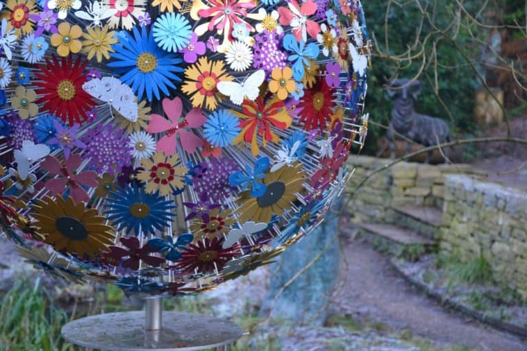 Flower globe sculpture - A visit to the world's largest all year sculpture park