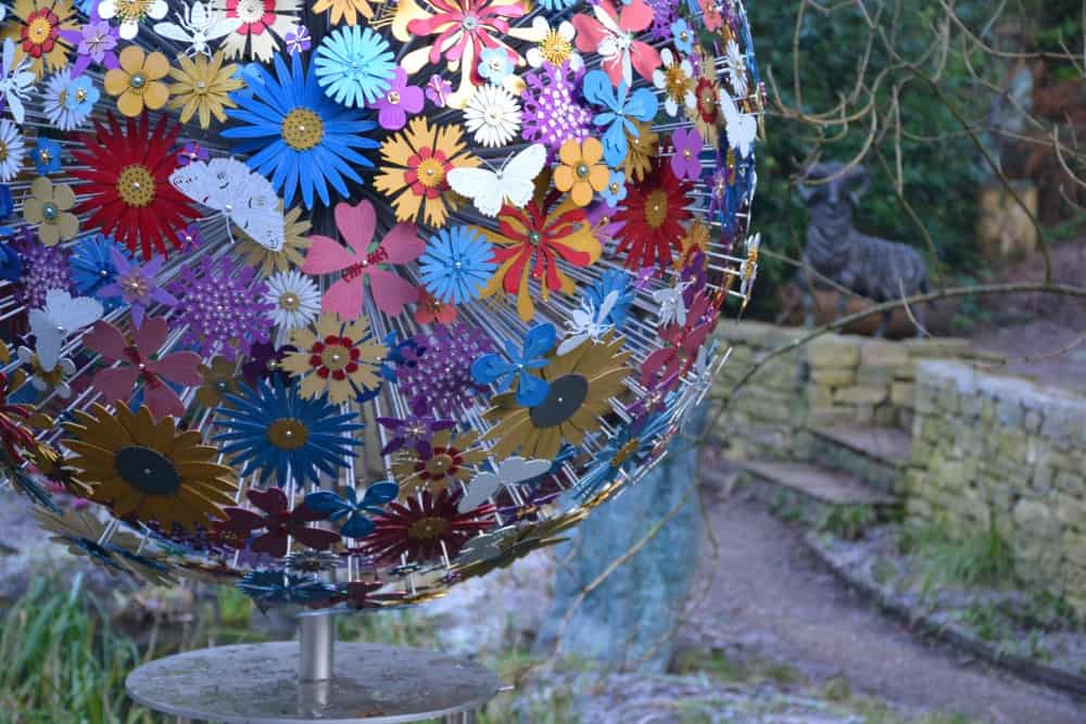Flower globe sculpture - A visit to the world's largest all year sculpture park