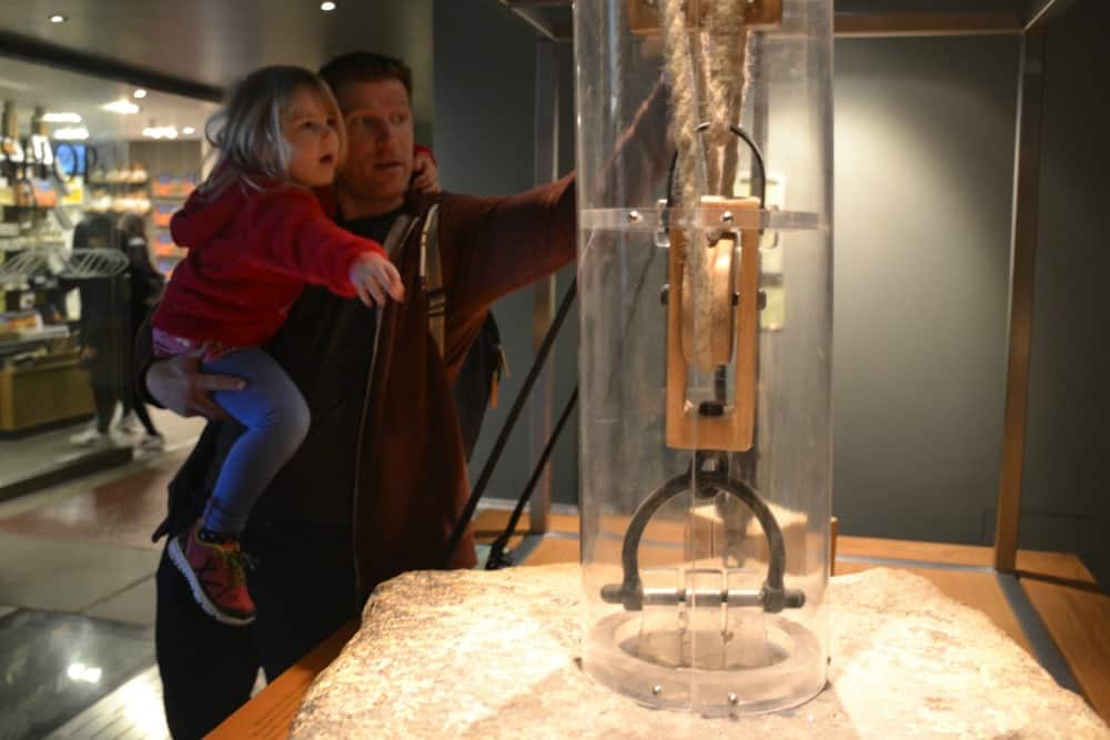 Moving a Bath stone in the museum - Visiting the Roman Baths with toddlers
