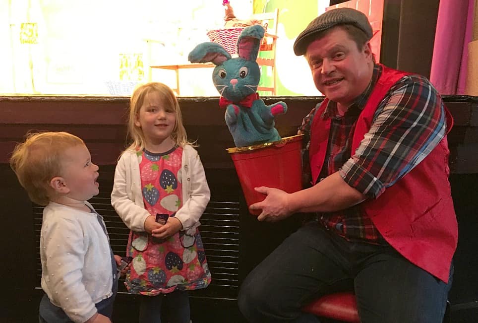 Tin Box girls, Fluffy ad Marty: Easter Bunny's Eggs-ellent Adventure at the Palace Theatre, Paignton