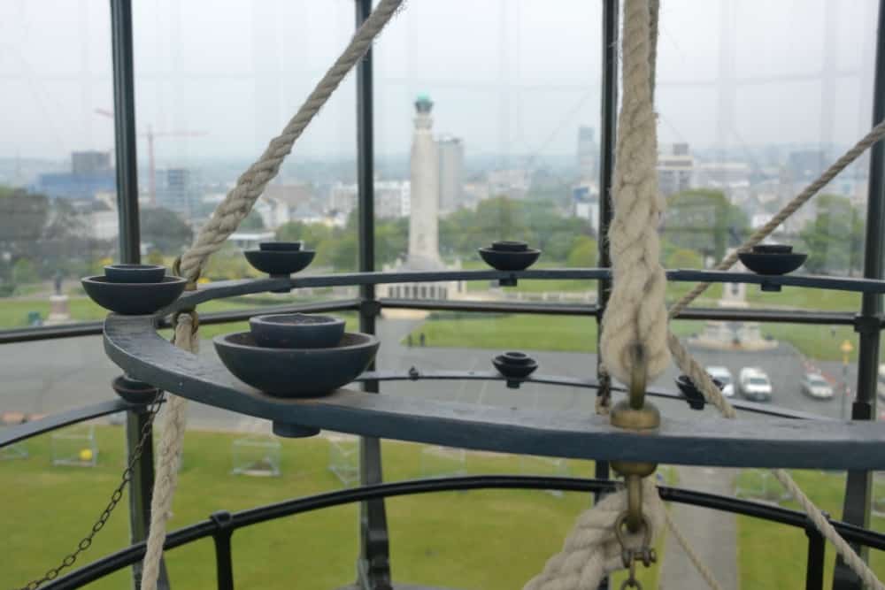 Chandelier at to top of Smeaton's Tower: climbing Smeatons Tower, Plymouth