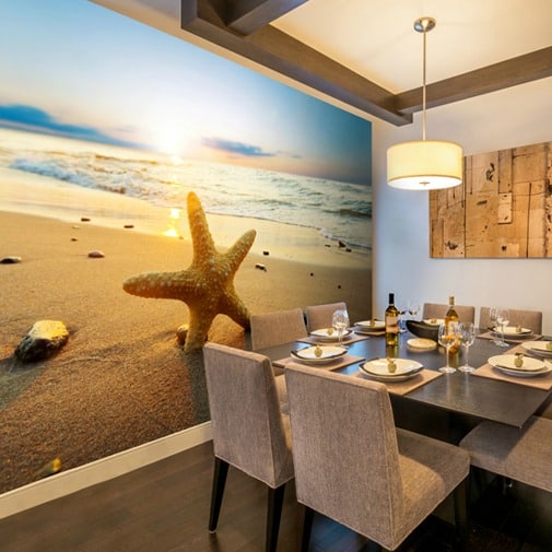 Sunset Star Wall Mural - capture travel memories at home