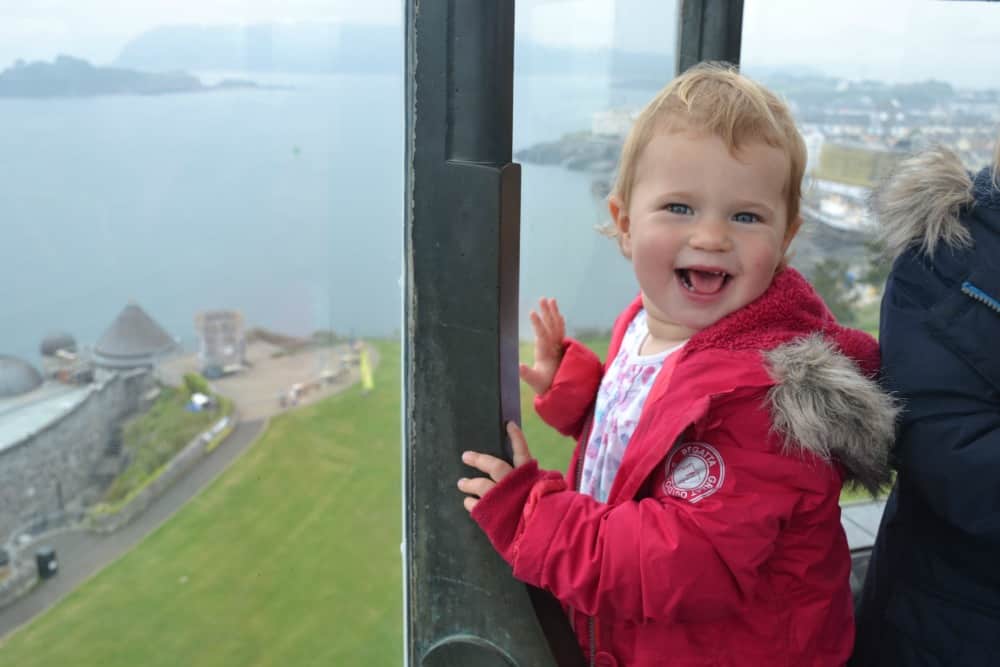 Tin Box Baby in Seaton's Tower - Toddler days out in Devon