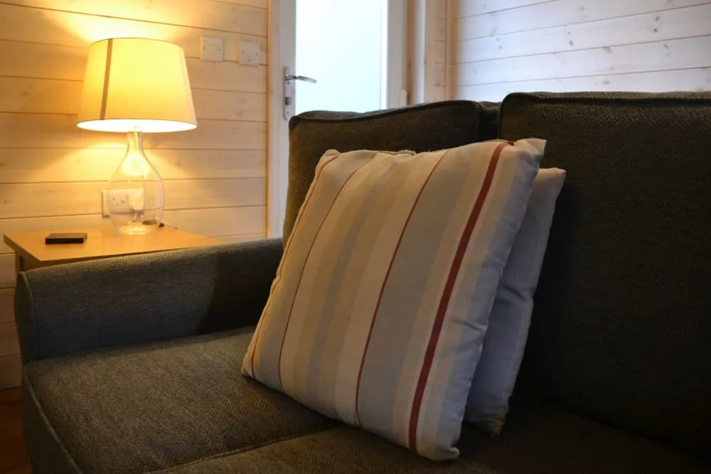 Sofa in Haddon Classic Vogue Spa Lodge - Relaxing at Darwin Forest Country Park - spa lodge weekend review