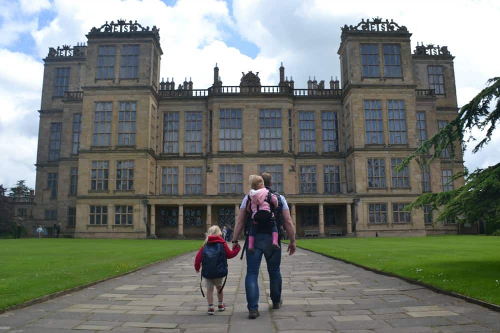 Tin Box family at Hardwick Hall - Freeloader child carrier