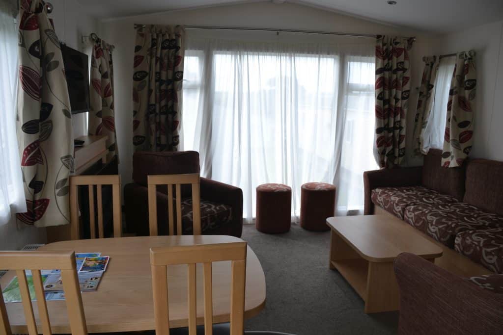 Living area in a Gwithian 3 Bedroom - Premium caravan at Hendra Holiday Park