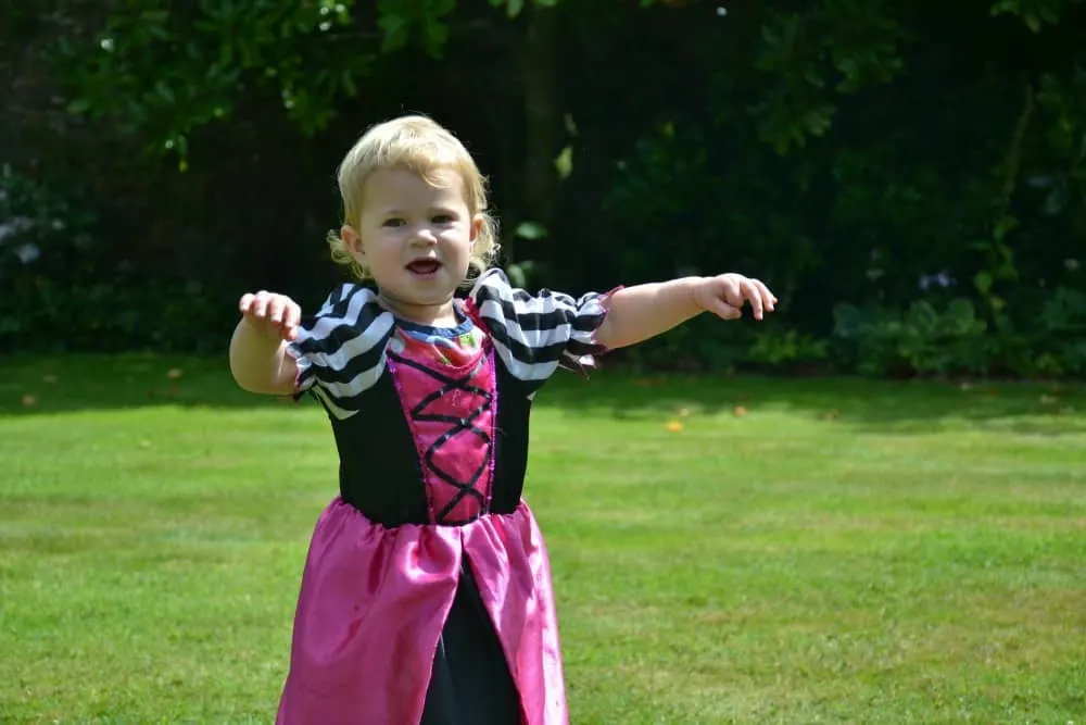 Tin Box Baby dressed up at Compton Castle Tudor Days