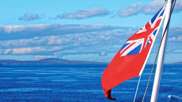 Merchant Navy flag on ferry - Family holiday to France – plane or ferry?