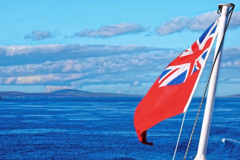 Merchant Navy flag on ferry - Family holiday to France – plane or ferry?