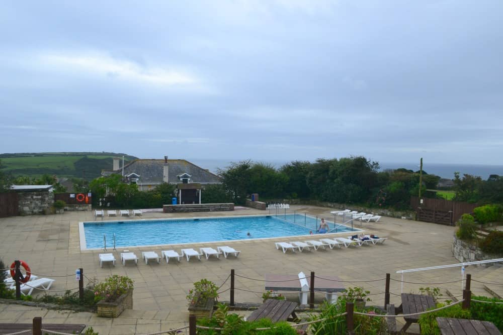 Outdoor swimming pool at Seaview International review a family campsite in Cornwall