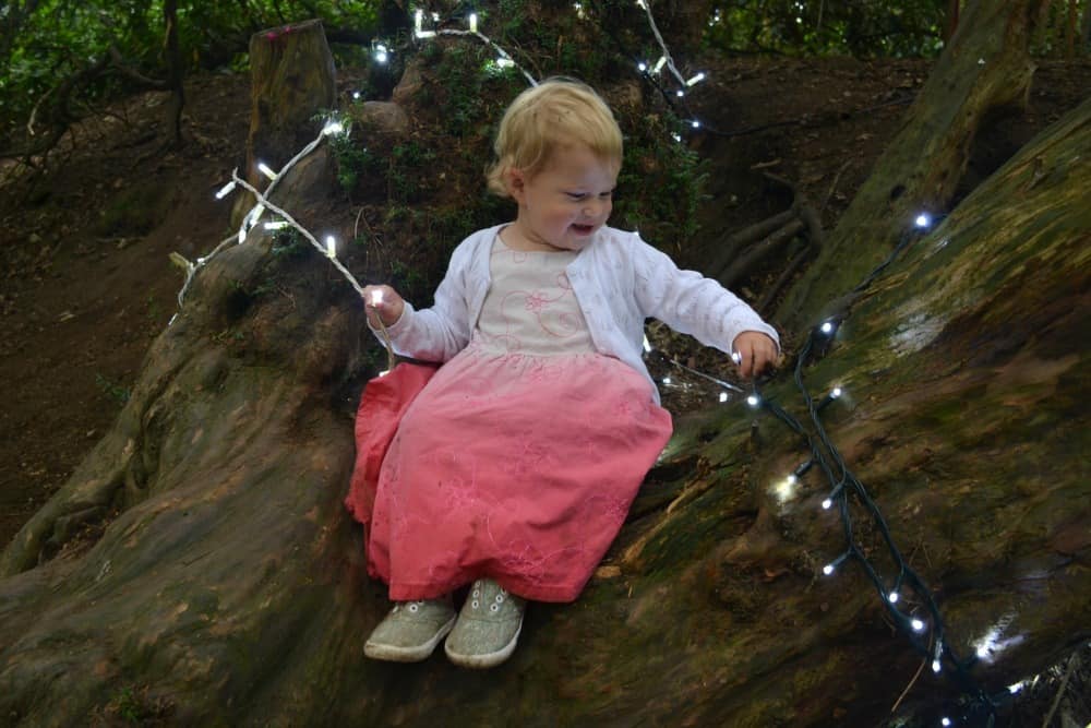 Tin Box Baby sat in Spellbound Forest at Just So Festival 2017 - a family festival