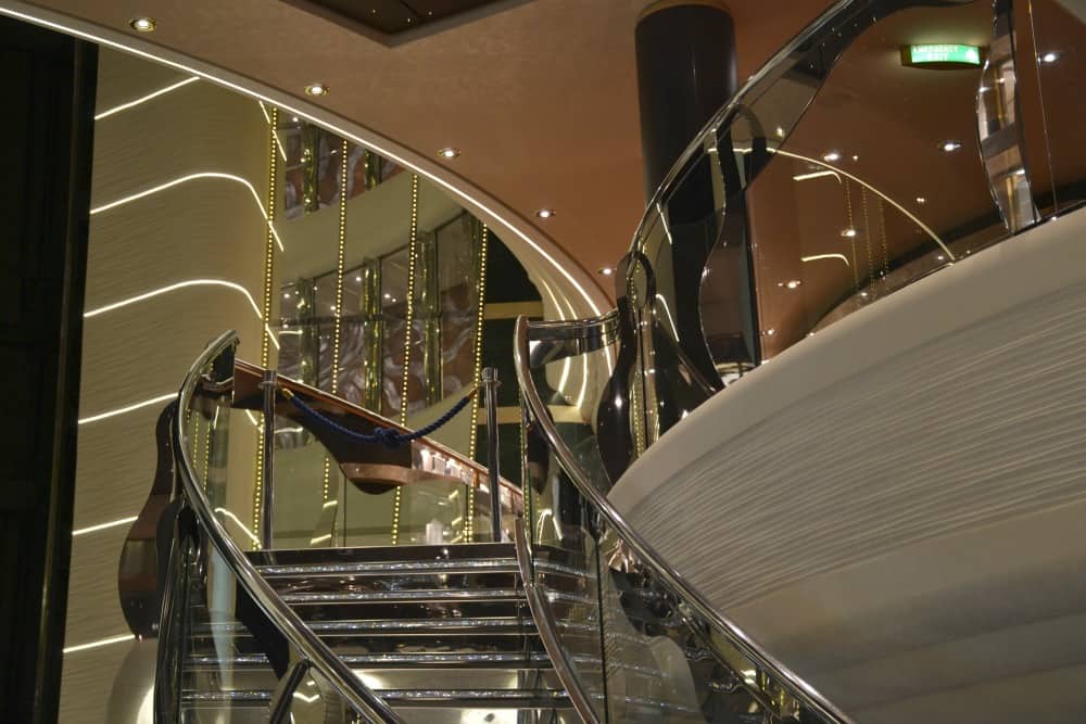 Atrium staircases onboard MSC Preziosa
