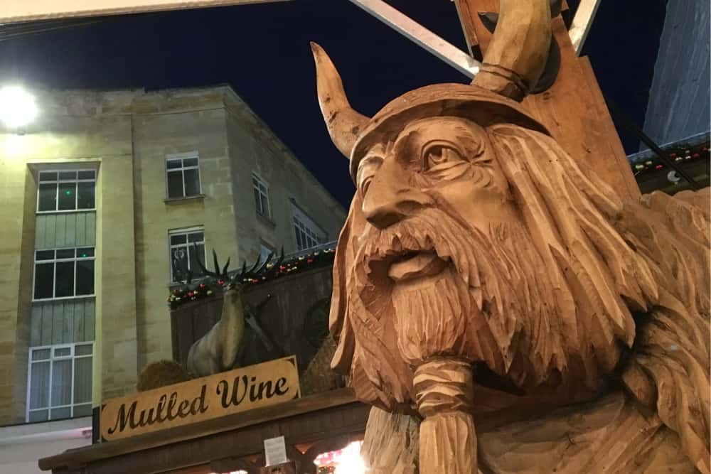Viking carving in Bristol's German Christmas market bar
