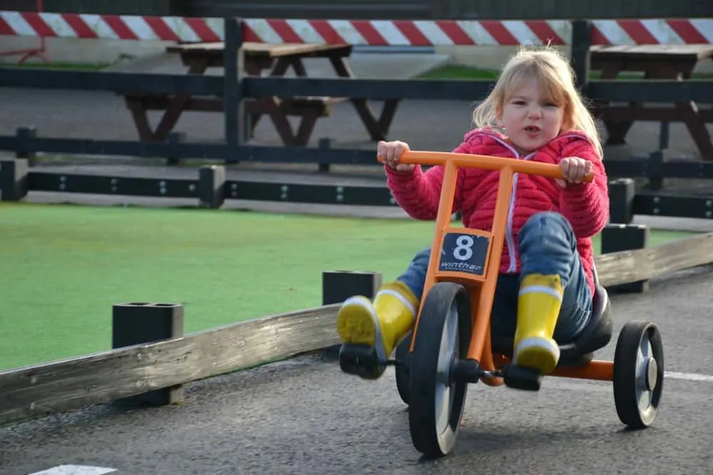 Tot on children's go kart track at Haynes International Motor Museum