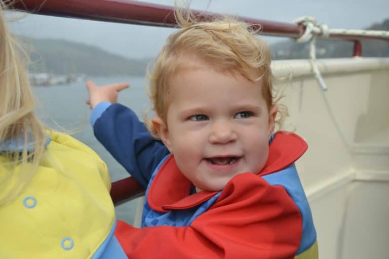 Baby on boat - Visiting Agatha Christie's Greenway by boat