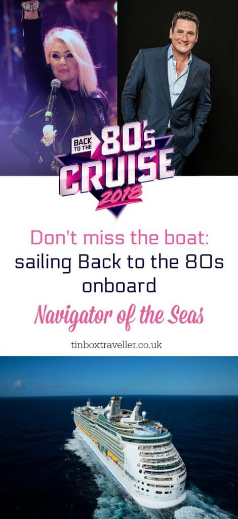 Exciting news! The Tin Box girls and I have added a cruise to our 2018 travel plans. We've been invited to sail on the Back to the 80s Cruise onboard Navigator of the Seas. Here's why we think it's going to be epic! #cruise #80scruise #familytravel #familytravelblog #cruising #RoyalCaribbean #NavigatoroftheSeas #travelinspiration #EuropeanCruise