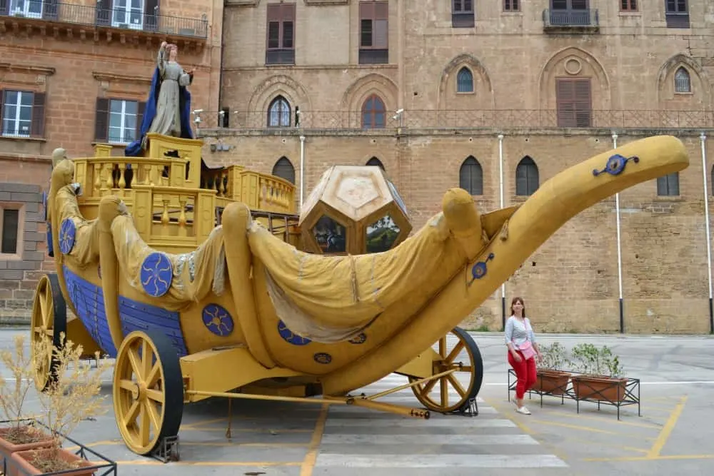 Float outside Norman Palace - Sicily with kids: 5 things to do in and around Palermo