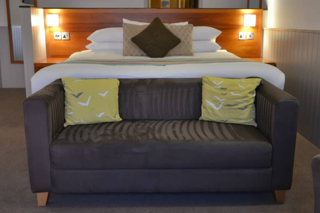 Master bed at Sands Resort Hotel & Spa - a family hotel in Cornwall