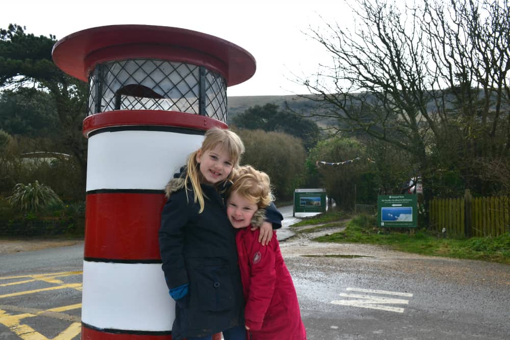 Tot and Baby with lighthouse - the Isle of Wight with kids