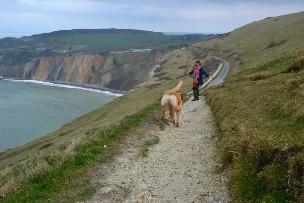 View from Alum Bay - Isle of Wight with kids
